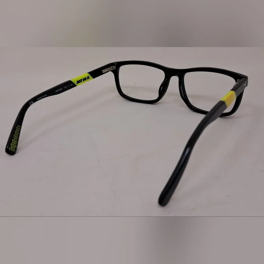 Nike Kid Glasses Frames Swoosh Black Yellow Square 5536 010 49-15-140